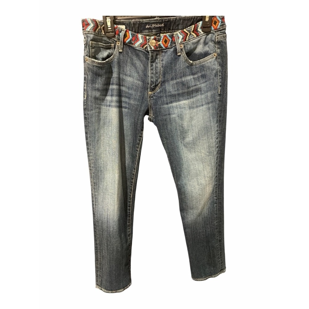 DRIFTWOOD Slim Embroidered Waist Skinny Jeans - Blue Audrey - Picture 2 of 4